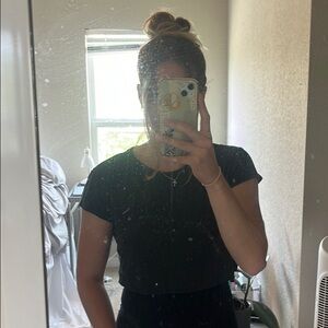 Luxe Charcoal Gray Crop Top